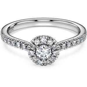 Swarovski Bague solitaire halo Eternity, Diamants de synthèse 0,45 ct tw, Forme ronde, Argent sterling 60 - Publicité Swarovski Bague solitaire halo Eternity, Diamants de synthèse 0,45 ct tw, Forme ronde, Argent sterling 60 - Publicité
