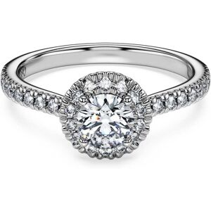 Swarovski Bague solitaire halo Eternity, Diamants de synthèse 0,8 ct tw, Forme ronde, Or blanc 18 carats 50 - Publicité Swarovski Bague solitaire halo Eternity, Diamants de synthèse 0,8 ct tw, Forme ronde, Or blanc 18 carats 50 - Publicité