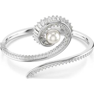 Bracelet-jonc Ariana Grande x Swarovski, Crystal Pearl, Taille baguette, Blanc, Métal rhodié M - Publicité Bracelet-jonc Ariana Grande x Swarovski, Crystal Pearl, Taille baguette, Blanc, Métal rhodié M - Publicité