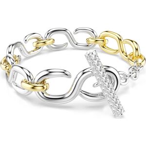Swarovski Bracelet Dextera, Taille Ronde, Fermoir en T, Blanc, Finition mix de métal M - Publicité Swarovski Bracelet Dextera, Taille Ronde, Fermoir en T, Blanc, Finition mix de métal M - Publicité