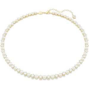 Swarovski Collier Tennis Matrix, Perle de cristal, Taille ronde, Blanc, Doré à l’or 18 carats (750/1000) OS - Publicité Swarovski Collier Tennis Matrix, Perle de cristal, Taille ronde, Blanc, Doré à l’or 18 carats (750/1000) OS - Publicité