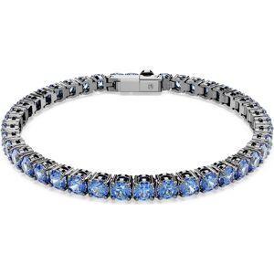 Swarovski Bracelet Tennis Matrix, Taille ronde, Bleu, Métal plaqué ruthénium XL - Publicité Swarovski Bracelet Tennis Matrix, Taille ronde, Bleu, Métal plaqué ruthénium XL - Publicité