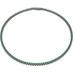 Swarovski Collier Tennis Matrix, Taille ronde, Vert, Métal plaqué ruthénium M - Publicité Swarovski Collier Tennis Matrix, Taille ronde, Vert, Métal plaqué ruthénium M - Publicité