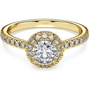 Swarovski Bague solitaire halo Eternity, Diamants de synthèse 0,8 ct tw, Forme ronde, Or jaune 18 carats 50 - Publicité Swarovski Bague solitaire halo Eternity, Diamants de synthèse 0,8 ct tw, Forme ronde, Or jaune 18 carats 50 - Publicité