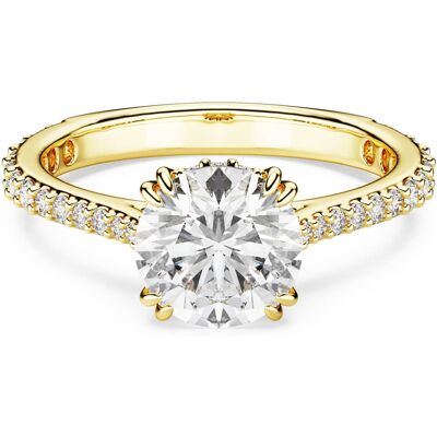 Swarovski Bague cocktail Stilla, Taille ronde, Pavé, Blanche, Doré à l’or 18 carats (750/1000) 55 - Publicité Swarovski Bague cocktail Stilla, Taille ronde, Pavé, Blanche, Doré à l’or 18 carats (750/1000) 55 - Publicité