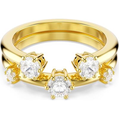 Swarovski Bague Constella, Parure (2), Taille Rond, Blanche, Doré à l’or 18 carats (750/1000) 52 - Publicité Swarovski Bague Constella, Parure (2), Taille Rond, Blanche, Doré à l’or 18 carats (750/1000) 52 - Publicité