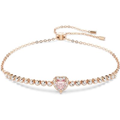 Swarovski Bracelet One, Cœur, Rose, Doré à l’or rose 18 carats (750/1000) OS - Publicité Swarovski Bracelet One, Cœur, Rose, Doré à l’or rose 18 carats (750/1000) OS - Publicité