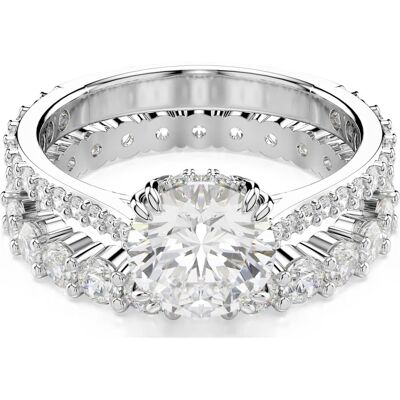 Swarovski Bague Stilla, Parure (2), Taille Rond, Blanche, Métal rhodié 55 - Publicité Swarovski Bague Stilla, Parure (2), Taille Rond, Blanche, Métal rhodié 55 - Publicité