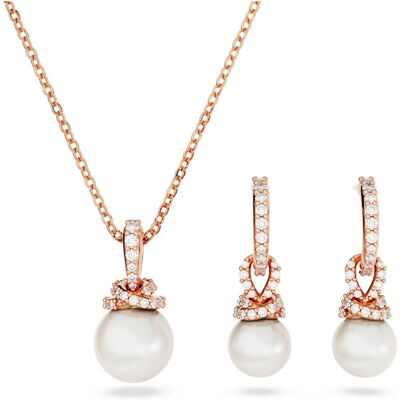 Swarovski Parure Originally, Perle de cristal, Blanc, Doré à l’or rose 18 carats (750/1000) OS - Publicité Swarovski Parure Originally, Perle de cristal, Blanc, Doré à l’or rose 18 carats (750/1000) OS - Publicité