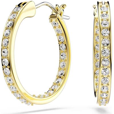 Swarovski Anneaux d'oreilles Sommerset, Petites, Blanches, Doré à l’or 18 carats (750/1000) OS - Publicité Swarovski Anneaux d'oreilles Sommerset, Petites, Blanches, Doré à l’or 18 carats (750/1000) OS - Publicité