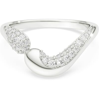 Bague ouverte Swarovski Classica, Taille ronde, Blanche, Argent sterling 52 - Publicité Bague ouverte Swarovski Classica, Taille ronde, Blanche, Argent sterling 52 - Publicité