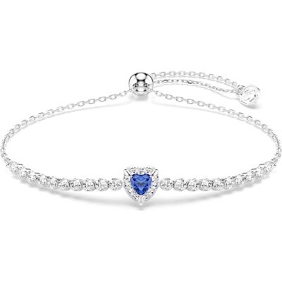 Swarovski Bracelet One, Tailles variées, Cœur, Bleu, Métal rhodié OS - Publicité Swarovski Bracelet One, Tailles variées, Cœur, Bleu, Métal rhodié OS - Publicité