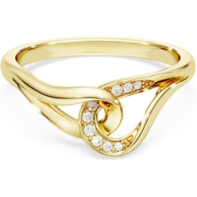 Bague Swarovski Classica, Taille ronde, Entrelacé, Blanche, Argent 925, doré à l’or 18 carats (750/1000) 58 - Publicité Bague Swarovski Classica, Taille ronde, Entrelacé, Blanche, Argent 925, doré à l’or 18 carats (750/1000) 58 - Publicité