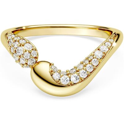 Bague ouverte Swarovski Classica, Taille ronde, Blanche, Argent 925, doré à l’or 18 carats (750/1000) 52 - Publicité Bague ouverte Swarovski Classica, Taille ronde, Blanche, Argent 925, doré à l’or 18 carats (750/1000) 52 - Publicité