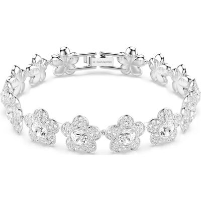 Bracelet Ariana Grande x Swarovski, Taille ronde, Fleur, Blanc, Métal rhodié OS - Publicité Bracelet Ariana Grande x Swarovski, Taille ronde, Fleur, Blanc, Métal rhodié OS - Publicité