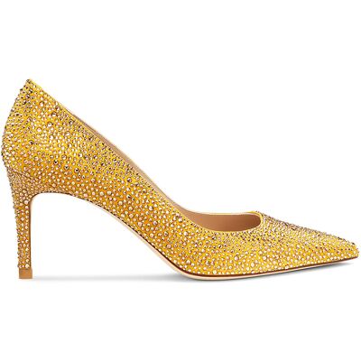 Swarovski Escarpin STUART WEITZMAN Stuart Power Shine, Jaune 41 - Publicité Swarovski Escarpin STUART WEITZMAN Stuart Power Shine, Jaune 41 - Publicité