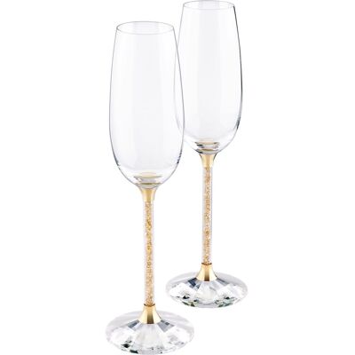 Swarovski Flûtes Crystalline, Doré (Set de 2) OS - Publicité Swarovski Flûtes Crystalline, Doré (Set de 2) OS - Publicité