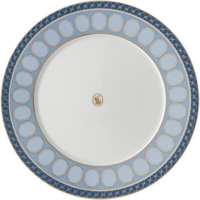 Swarovski Assiette plate Signum, Porcelaine, Bleue OS - Publicité Swarovski Assiette plate Signum, Porcelaine, Bleue OS - Publicité