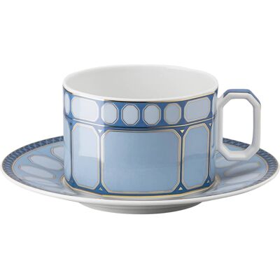 Swarovski Tasse avec soucoupe Signum, Porcelaine, Bleue OS - Publicité Swarovski Tasse avec soucoupe Signum, Porcelaine, Bleue OS - Publicité