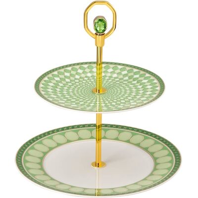 Swarovski x Rosenthal Signum Fern Étagère - Porcelaine - Vert - 2 Niveaux - Élégant - Publicité Swarovski x Rosenthal Signum Fern Étagère - Porcelaine - Vert - 2 Niveaux - Élégant - Publicité