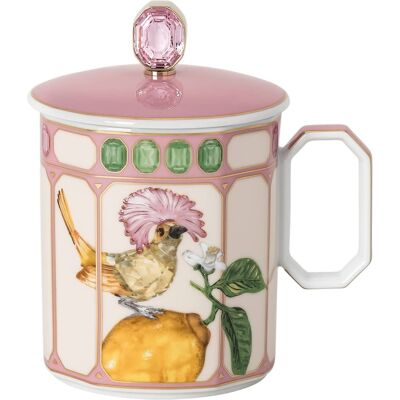 Mug Swarovski Swarovski IDYLLIA Flycatcher Rose avec Couvercle - Porcelaine - Publicité Mug Swarovski Swarovski IDYLLIA Flycatcher Rose avec Couvercle - Porcelaine - Publicité