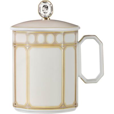 Swarovski Tasse avec couvercle Signum, Porcelaine, Beige OS - Publicité Swarovski Tasse avec couvercle Signum, Porcelaine, Beige OS - Publicité