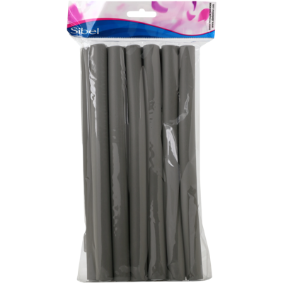 Sibel Lot de 12 Bigoudis Superflex Longs Gris, 19mm - Publicité Sibel Lot de 12 Bigoudis Superflex Longs Gris, 19mm - Publicité