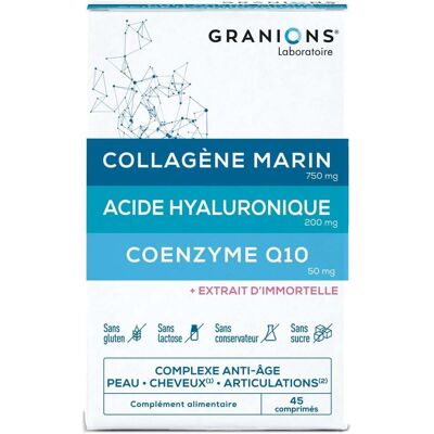 Granions Complexe anti-âge Collagène, Acide Hyaluronique & Coenzyme Q10 - Publicité Granions Complexe anti-âge Collagène, Acide Hyaluronique & Coenzyme Q10 - Publicité