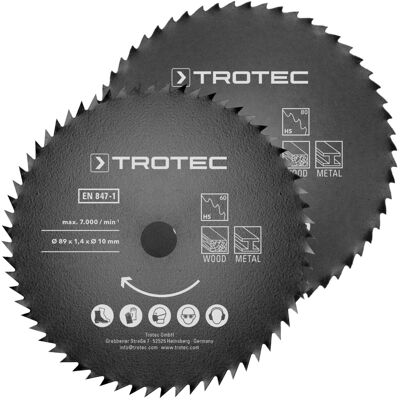 Trotec Set de lames de scie plongeante 1 HSS Ø 89 mm, 2 pièces - Publicité Trotec Set de lames de scie plongeante 1 HSS Ø 89 mm, 2 pièces - Publicité