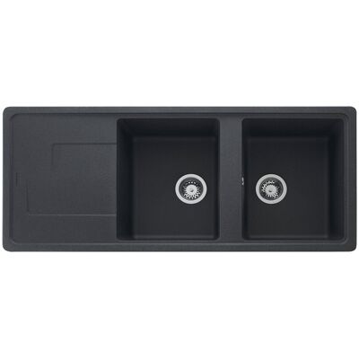 Franke Evier 2 bacs + 1 égouttoir graphite TITAN - Publicité Franke Evier 2 bacs + 1 égouttoir graphite TITAN - Publicité