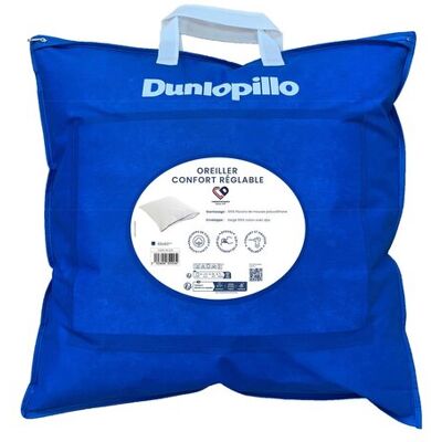 Dunlopillo Oreiller Carré 60 x 60 cm CONFORT REGLABLE - Publicité Dunlopillo Oreiller Carré 60 x 60 cm CONFORT REGLABLE - Publicité