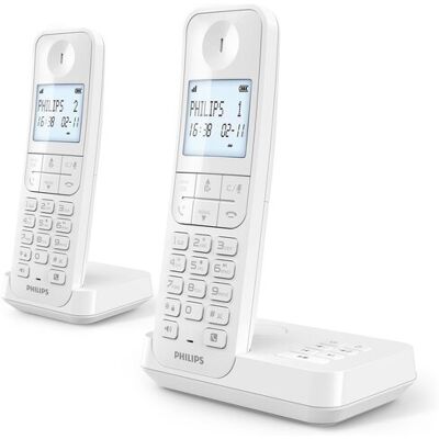 Téléphone fixe avec répondeur PHILIPS D2752W DUO - Publicité Téléphone fixe avec répondeur PHILIPS D2752W DUO - Publicité