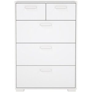 Commode 3 tiroirs + 2 tiroirs OLMO coloris blanc laqué - Publicité Commode 3 tiroirs + 2 tiroirs OLMO coloris blanc laqué - Publicité