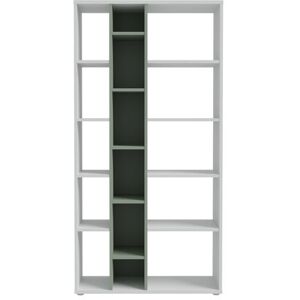 Bibliothèque GREETY coloris blanc et gris - Publicité Bibliothèque GREETY coloris blanc et gris - Publicité
