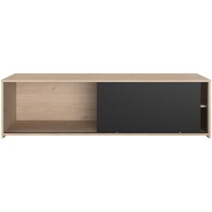 Meuble TV 155 cm TOMY coloris chêne et noir - Publicité Meuble TV 155 cm TOMY coloris chêne et noir - Publicité