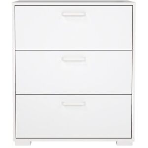 Commode 3 tiroirs OLMO coloris blanc laqué - Publicité Commode 3 tiroirs OLMO coloris blanc laqué - Publicité