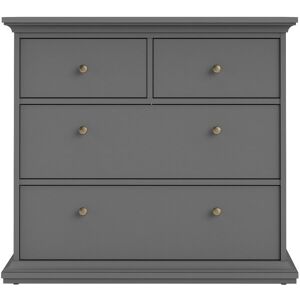 Commode 4 tiroirs HARLINGTON coloris gris - Publicité Commode 4 tiroirs HARLINGTON coloris gris - Publicité
