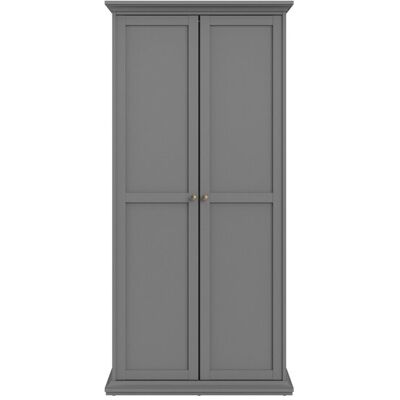 Armoire Home affaire Paris Gris - Style campagne, 2 portes, 5 étagères - Publicité Armoire Home affaire Paris Gris - Style campagne, 2 portes, 5 étagères - Publicité