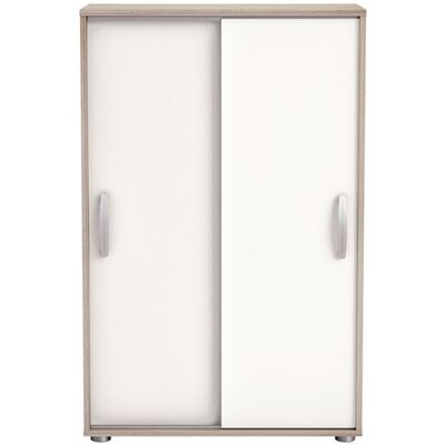 Armoire de rangement à portes coulissantes blanc et roble - Miroytengo - Publicité Armoire de rangement à portes coulissantes blanc et roble - Miroytengo - Publicité