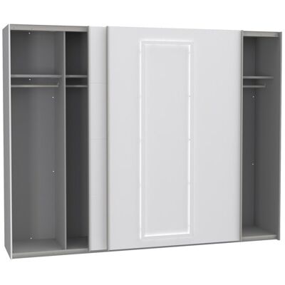 Armoire 2 portes coulissantes CROWN coloris blanc - Publicité Armoire 2 portes coulissantes CROWN coloris blanc - Publicité