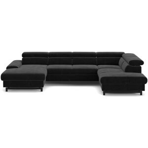 Canapé d'angle noir convertible 5 places PANORAMA - Publicité Canapé d'angle noir convertible 5 places PANORAMA - Publicité