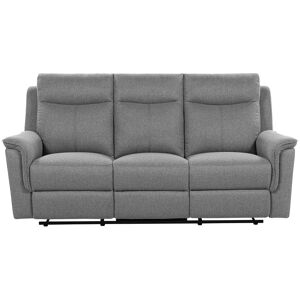 Canape droit relax manuel gris 3 pl RICKY coloris gris - Publicité Canape droit relax manuel gris 3 pl RICKY coloris gris - Publicité