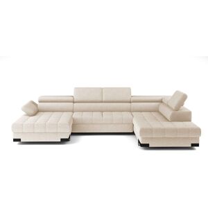 Canapé d'angle beige convertible 5 pl SELVA - Publicité Canapé d'angle beige convertible 5 pl SELVA - Publicité