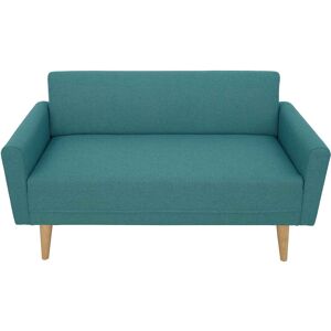 Canapé droit fixe 2 places KOBY coloris bleu canard - Publicité Canapé droit fixe 2 places KOBY coloris bleu canard - Publicité