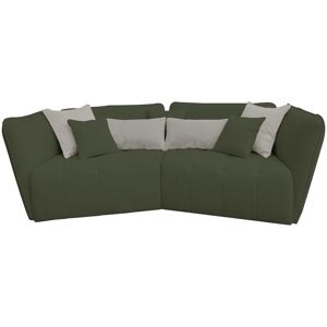 Canape droit fixe 3 pl + coussins beige SOPHIE coloris vert - Publicité Canape droit fixe 3 pl + coussins beige SOPHIE coloris vert - Publicité