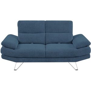 Canapé droit relax 2 places MARTIN coloris bleu - Publicité Canapé droit relax 2 places MARTIN coloris bleu - Publicité