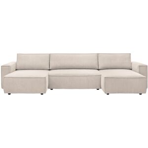 Canapé d'angle réversible convertible 5 places BOBOCHIC NIHAD coloris beige - Publicité Canapé d'angle réversible convertible 5 places BOBOCHIC NIHAD coloris beige - Publicité