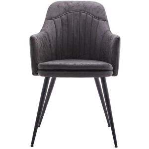 Chaise avec accoudoirs HARPER coloris gris - Publicité Chaise avec accoudoirs HARPER coloris gris - Publicité