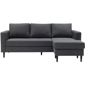 Canapé fixe d'angle réversible 3 places CRUSH coloris anthracite - Publicité Canapé fixe d'angle réversible 3 places CRUSH coloris anthracite - Publicité