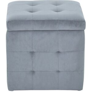 Pouf avec coffre de rangement CAROLINE 2 coloris gris - Publicité Pouf avec coffre de rangement CAROLINE 2 coloris gris - Publicité